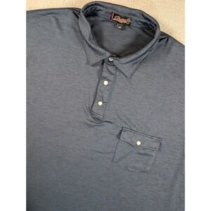 Rafter C Mens XXL Navy Blue Heathered Short Sleeve Pocket Polo Shirt RN 135408